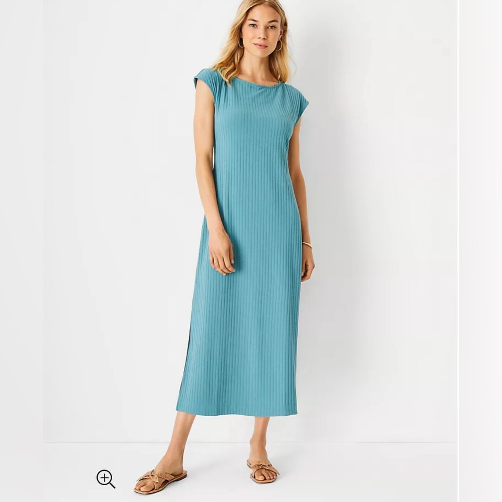 NWT Ann Taylor Ribbed Tee Midi Dress